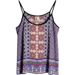 Shrinking Violet Womens Purple Boho‎ Geometric Tile Print Camisole Top Large NWT